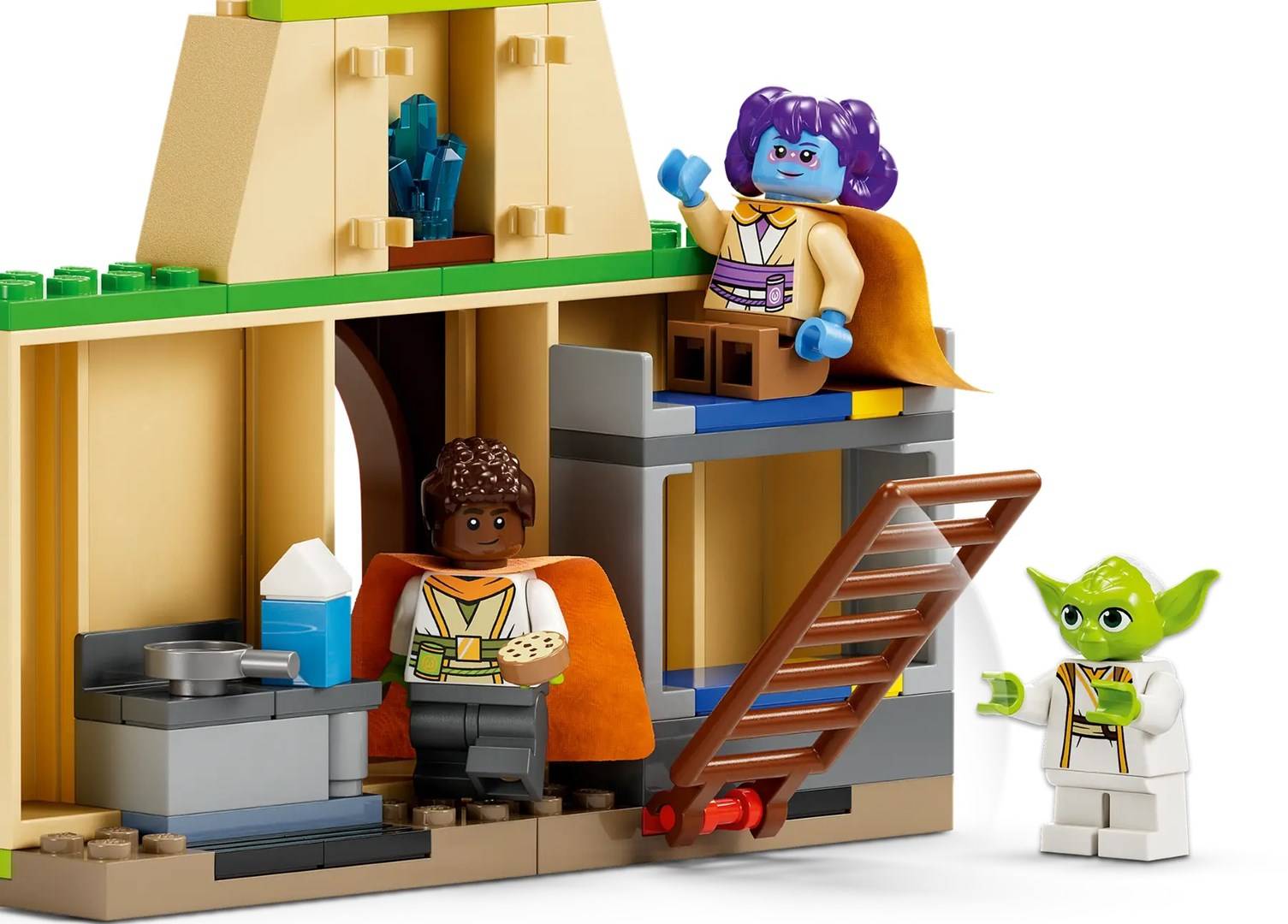 Lego star wars 75358 tempio jedi su tenoo con maestro yoda, spade laser giocattolo, droide e speeder bike, giochi per b-4