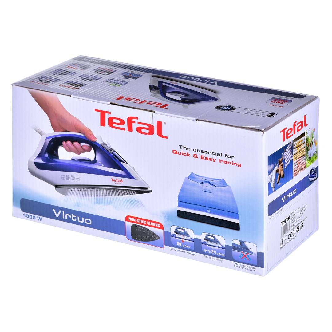 Tefal Virtuo FV1711 Dampstrygejern 1800W BlÃ¥ Hvid-7