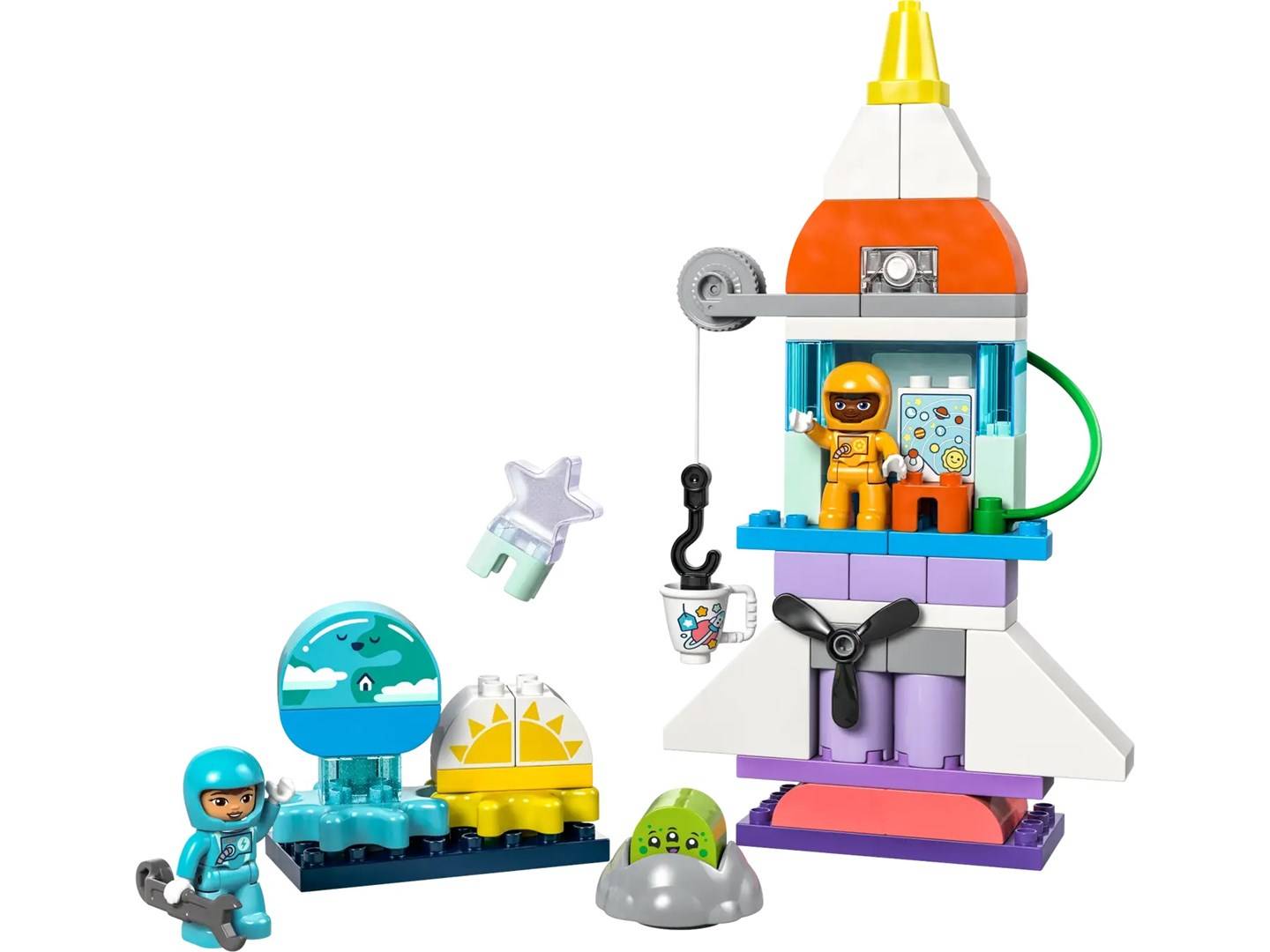 Lego duplo 10422 avventura dello space shuttle 3 in 1, astronave giocattolo didattica, gioco educativo per bambini di 3-3