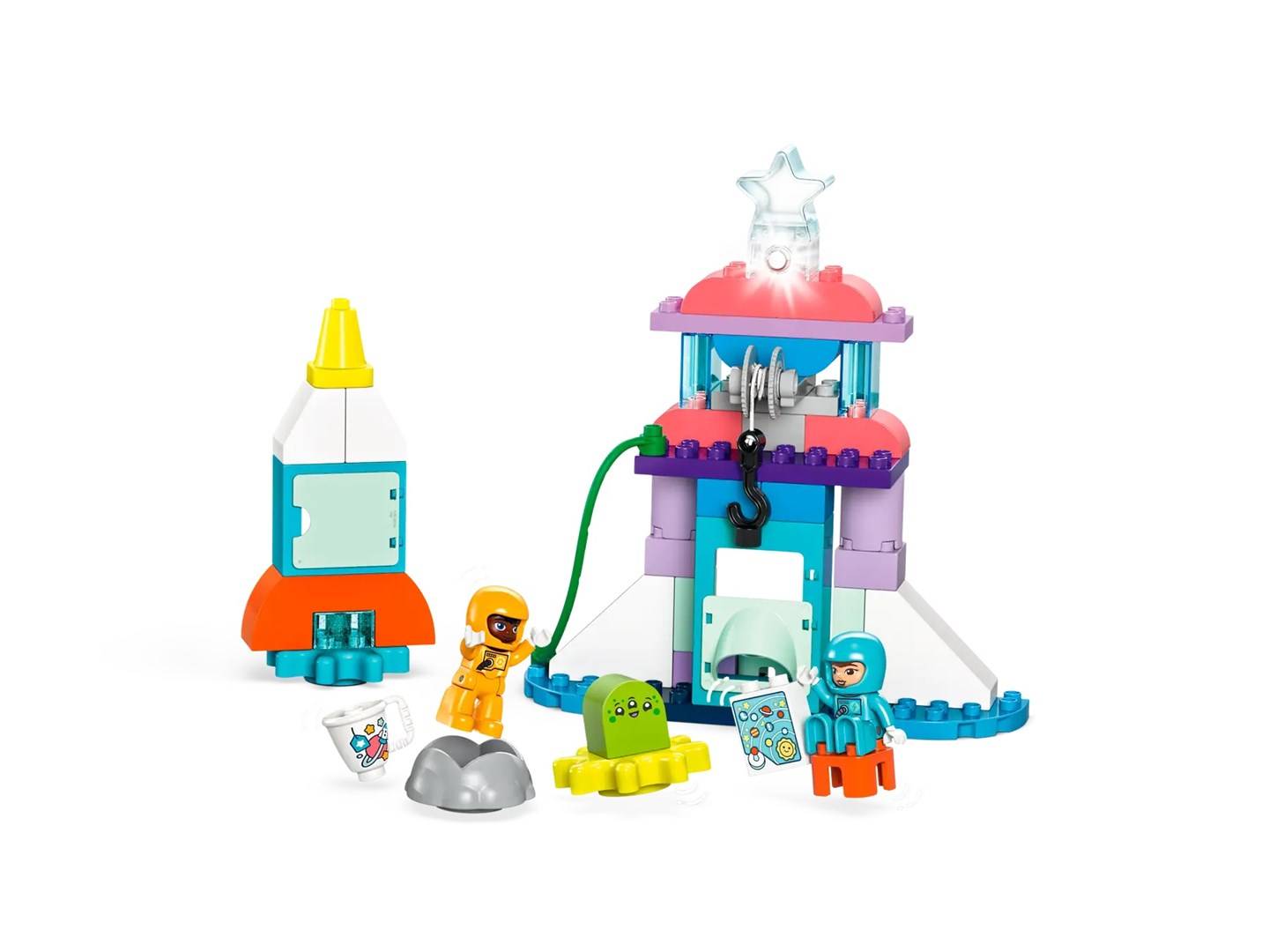 Lego duplo 10422 avventura dello space shuttle 3 in 1, astronave giocattolo didattica, gioco educativo per bambini di 3-4