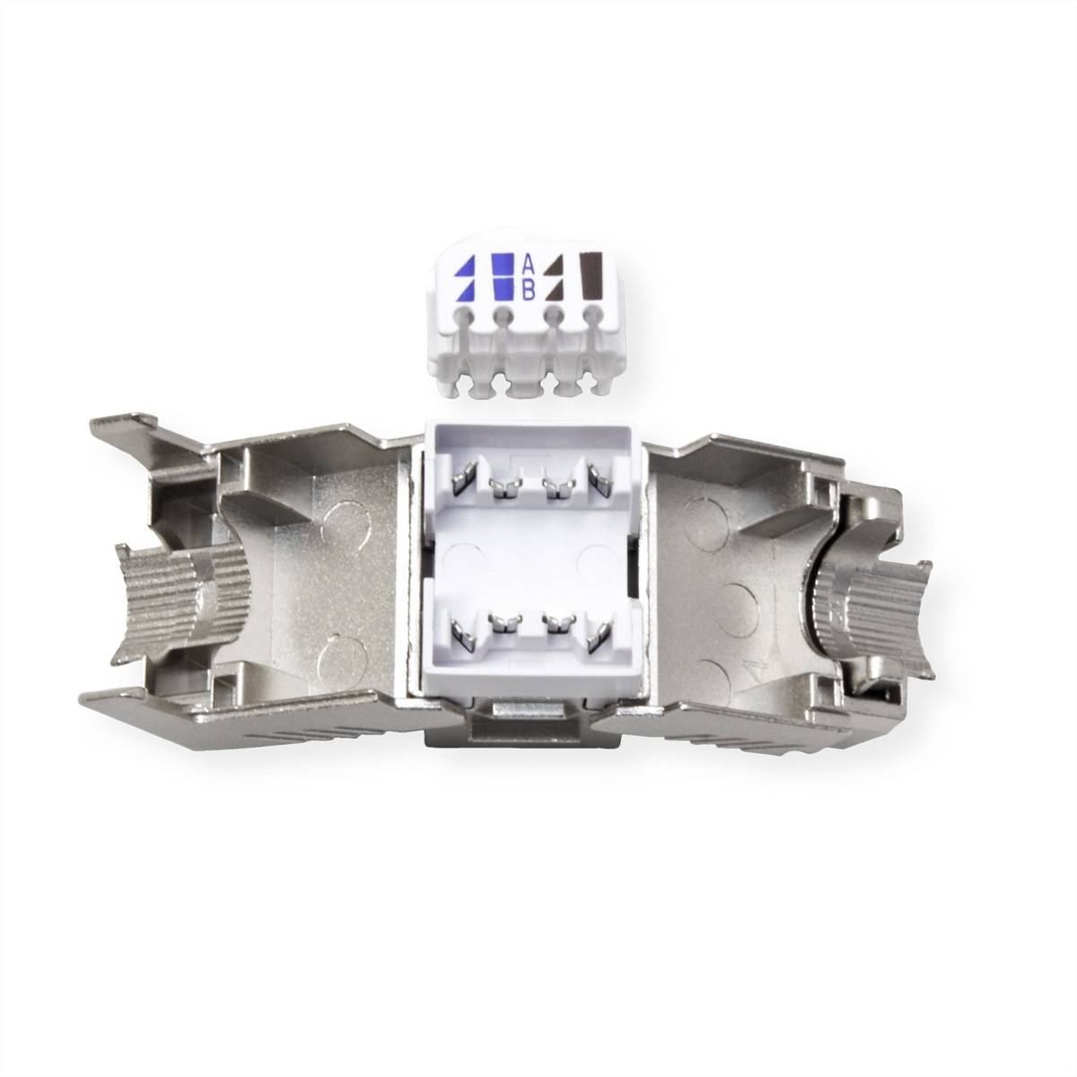 ROLINE Cat.6A (Classe EA) Keystone, RJ-45, schermato, senza attrezzi, GHMT, colore argento-3