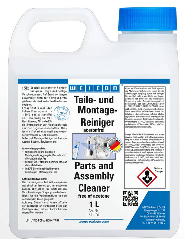 Detergenti e sgrassanti WEICON 15211001 Parts & Assembly Cleaner 1 L