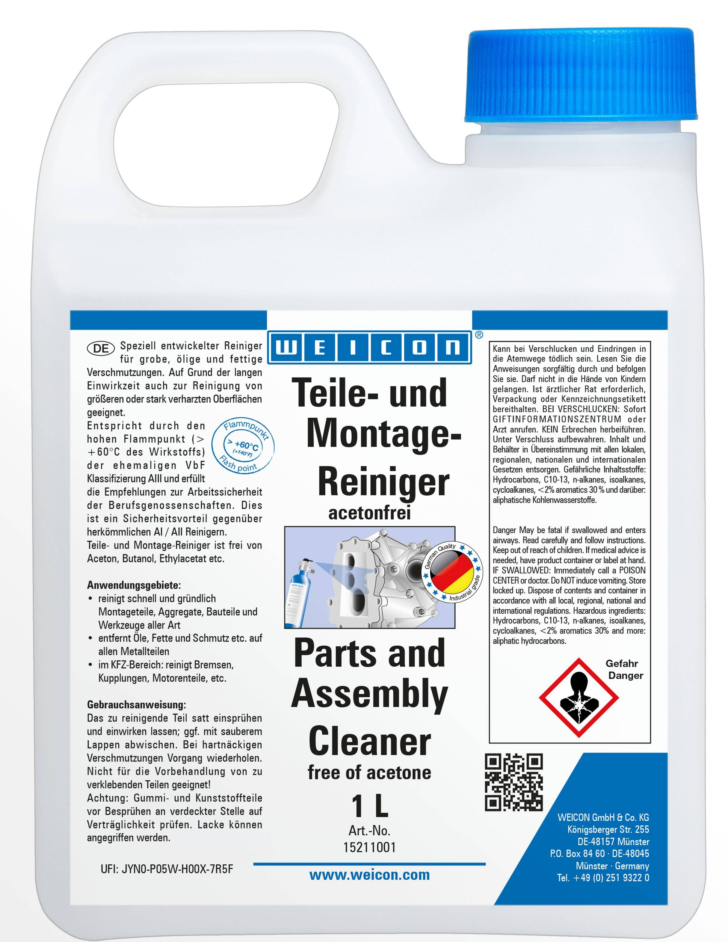 Detergenti e sgrassanti WEICON 15211001 Parts & Assembly Cleaner 1 L-0
