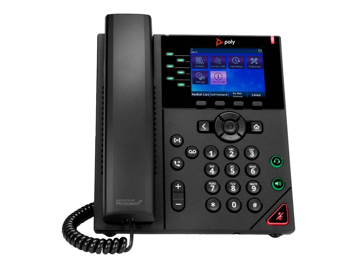 POLY Telefono IP VVX 350 a 6 linee abilitato per PoE-0