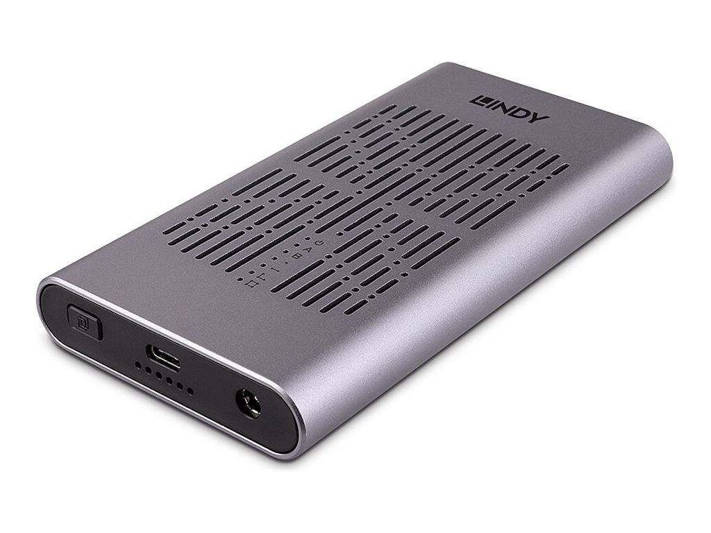 Lindy 43382 contenitore di unità di archiviazione Box esterno SSD Argento M.2 (USB 3.2 Gen 2x2 Dual M.2 NVMe)-0