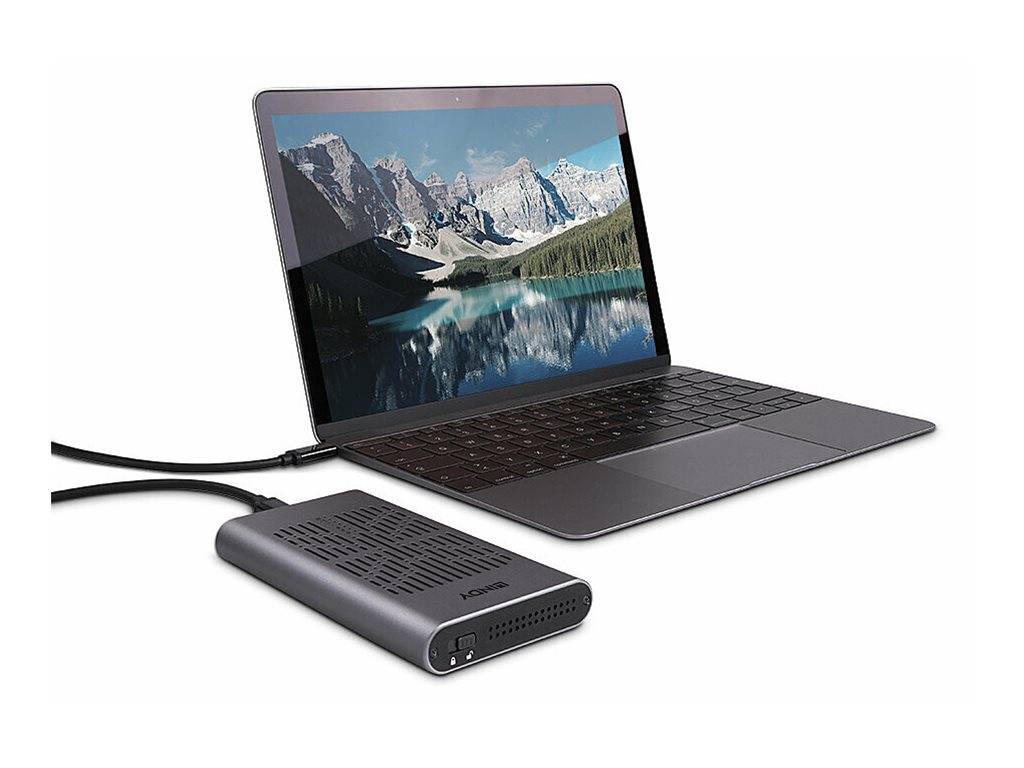 Lindy 43382 contenitore di unità di archiviazione Box esterno SSD Argento M.2 (USB 3.2 Gen 2x2 Dual M.2 NVMe)-1