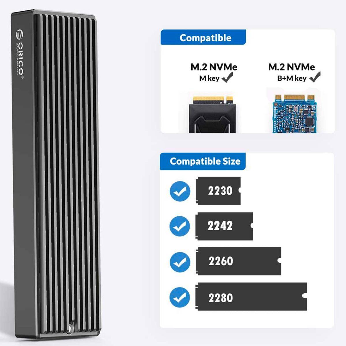Orico M.2 Nvme Ssd Enclosure Caddy Adattatore Dock Per Disco Pcie Case Computer-2