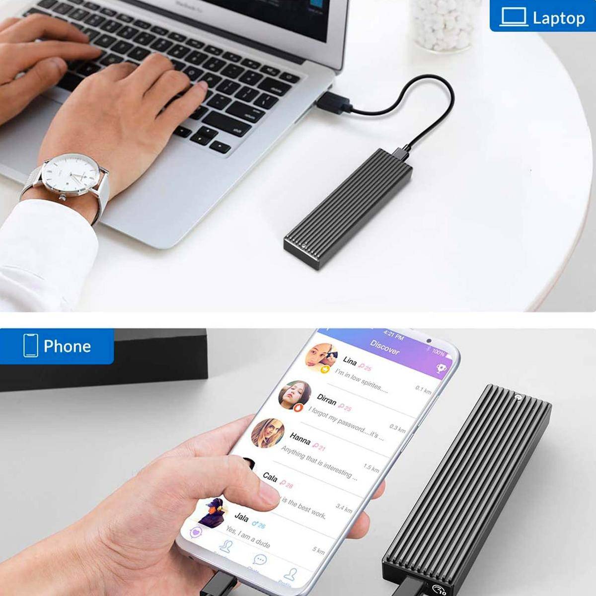 Orico M.2 Nvme Ssd Enclosure Caddy Adattatore Dock Per Disco Pcie Case Computer-3
