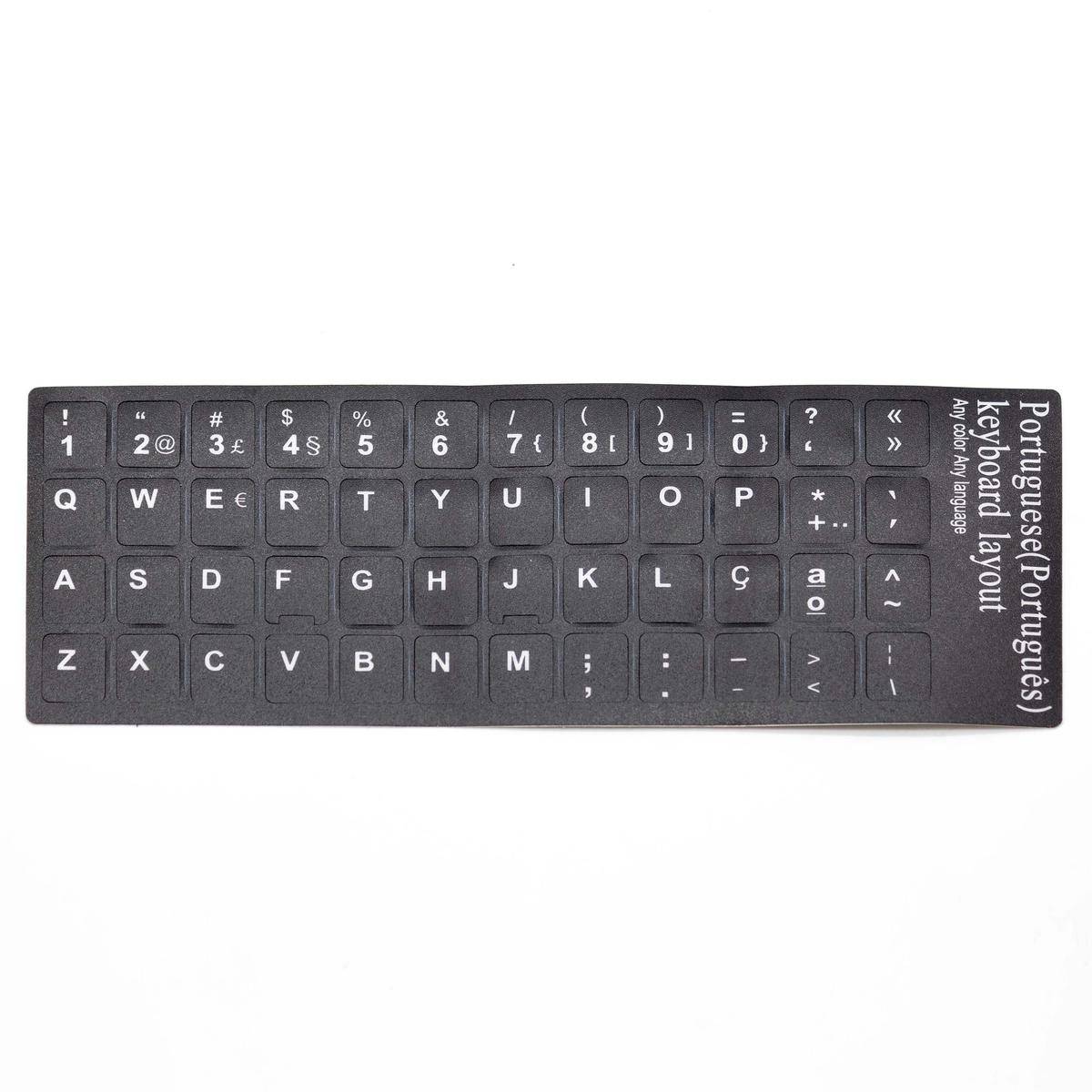 Adesivi Tastiera Neri Layout Portoghese Pt Portoghesi Lettere Notebook 13x11mm-2