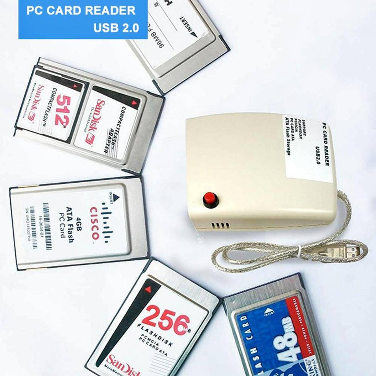 Card Reader Lettore Schede Di Memoria Flash Disk Ata Pcmcia Da Usb A 68 Pin-1
