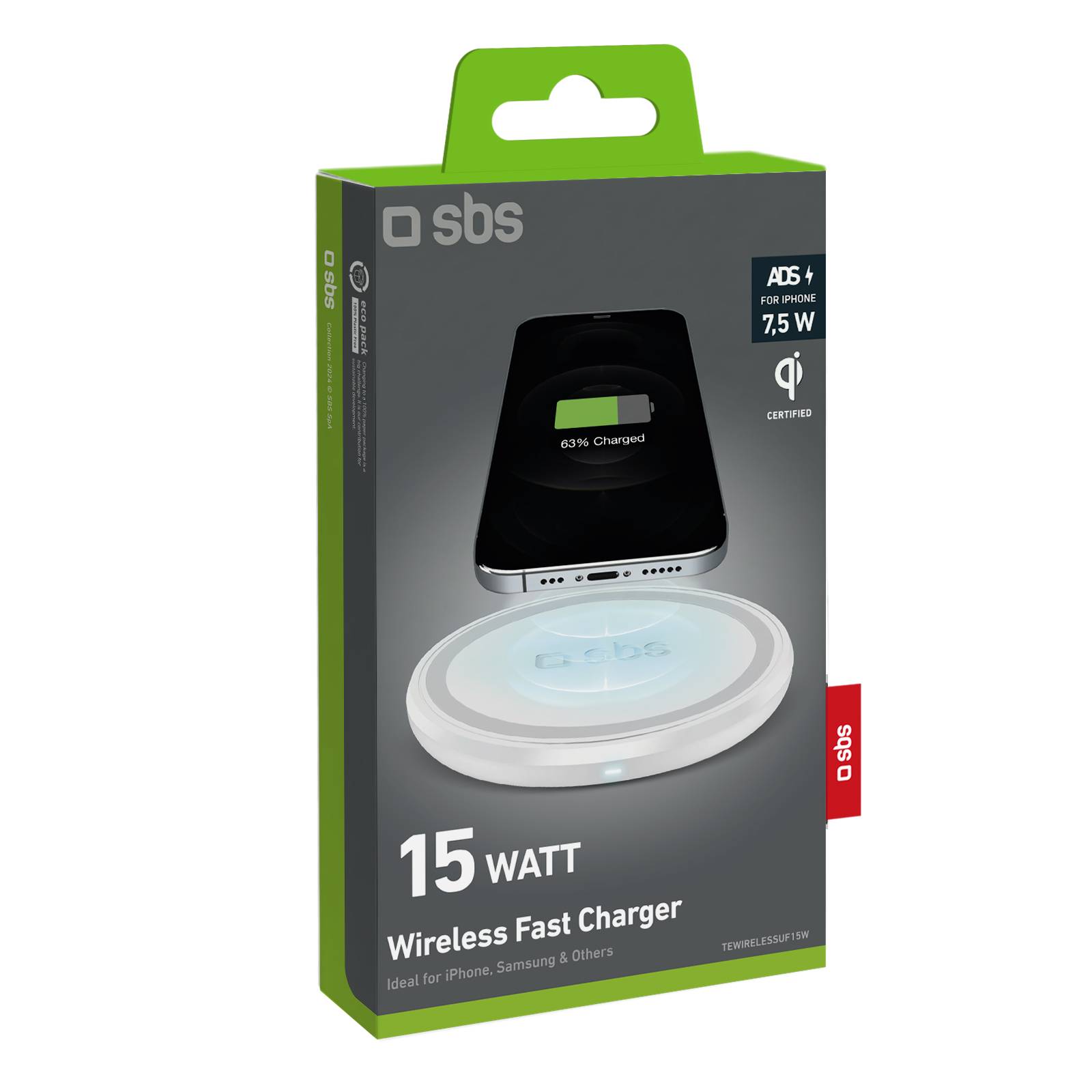 Caricatore Qi Wireless con base di ricarica ultra rapida 15 Watt-1