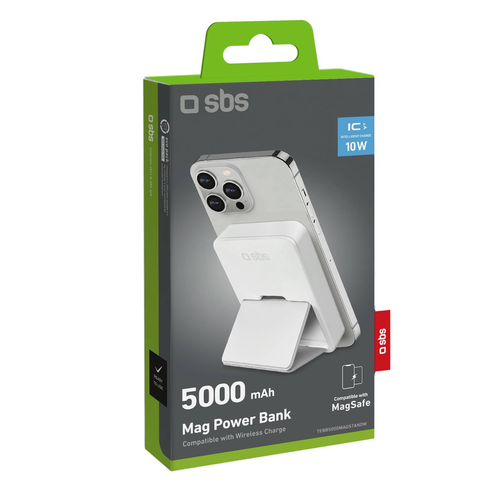 Power bank da 5000 mAh wireless magnetico con funzione stand-1