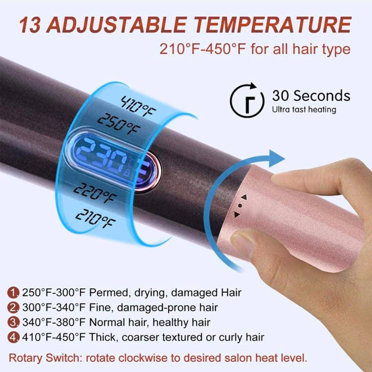 Piastra Per Capelli Arricciacapelli Ricci Mossi Ondulati Lisciante 2 In 1-3