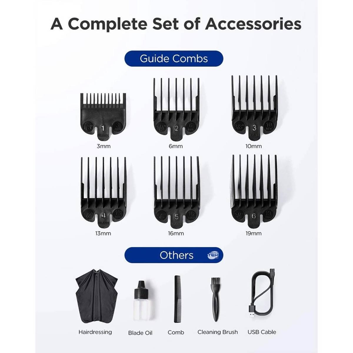 Tagliacapelli Elettrico Limural Professionale Uomo Ricaricabile Kit Acciaio Inox-4