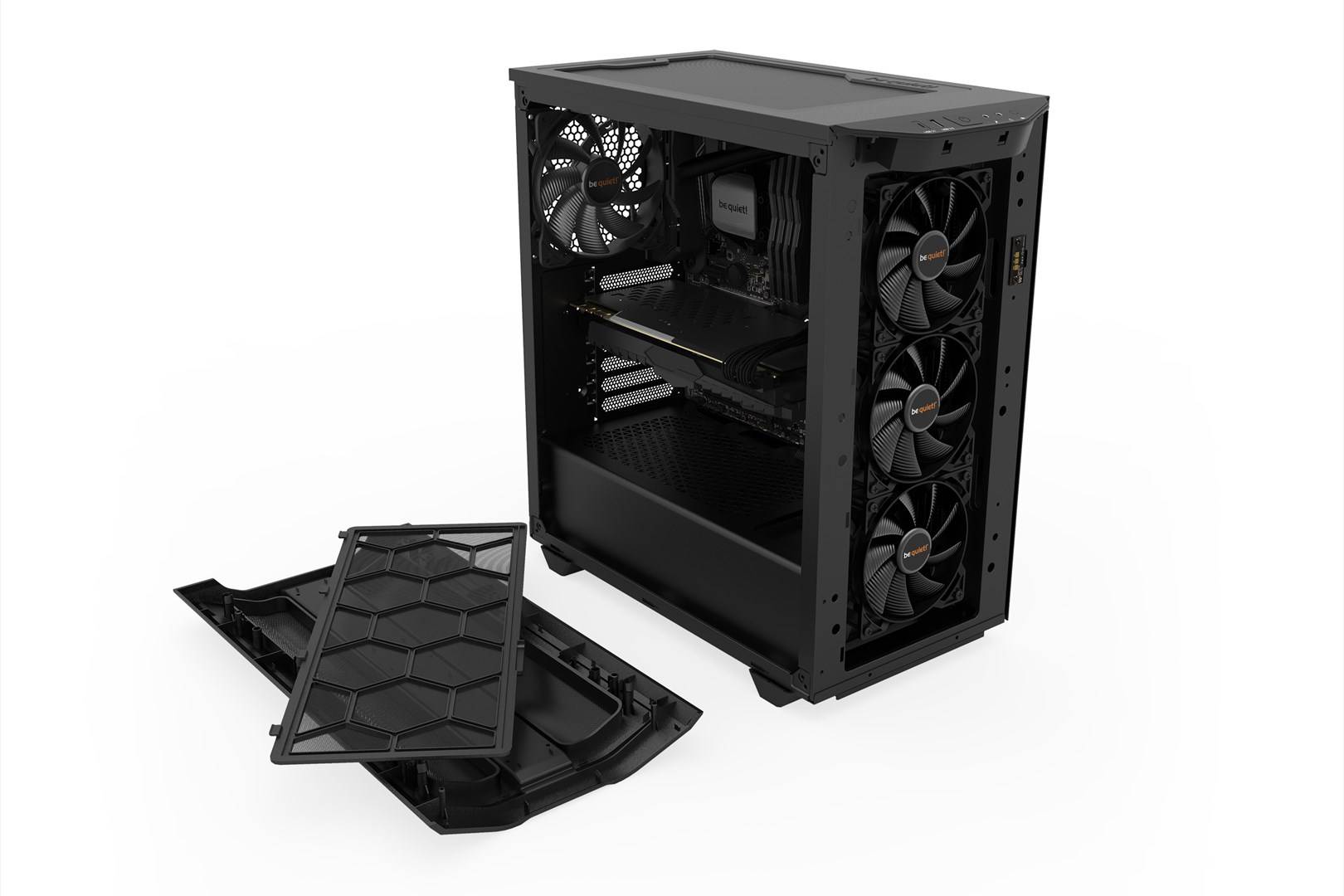 BeQuiet PURE BASE 500DX Midi-Tower PC Case Nero 3 ventole pre-montate, illuminazione integrata, finestra laterale, filtr-17