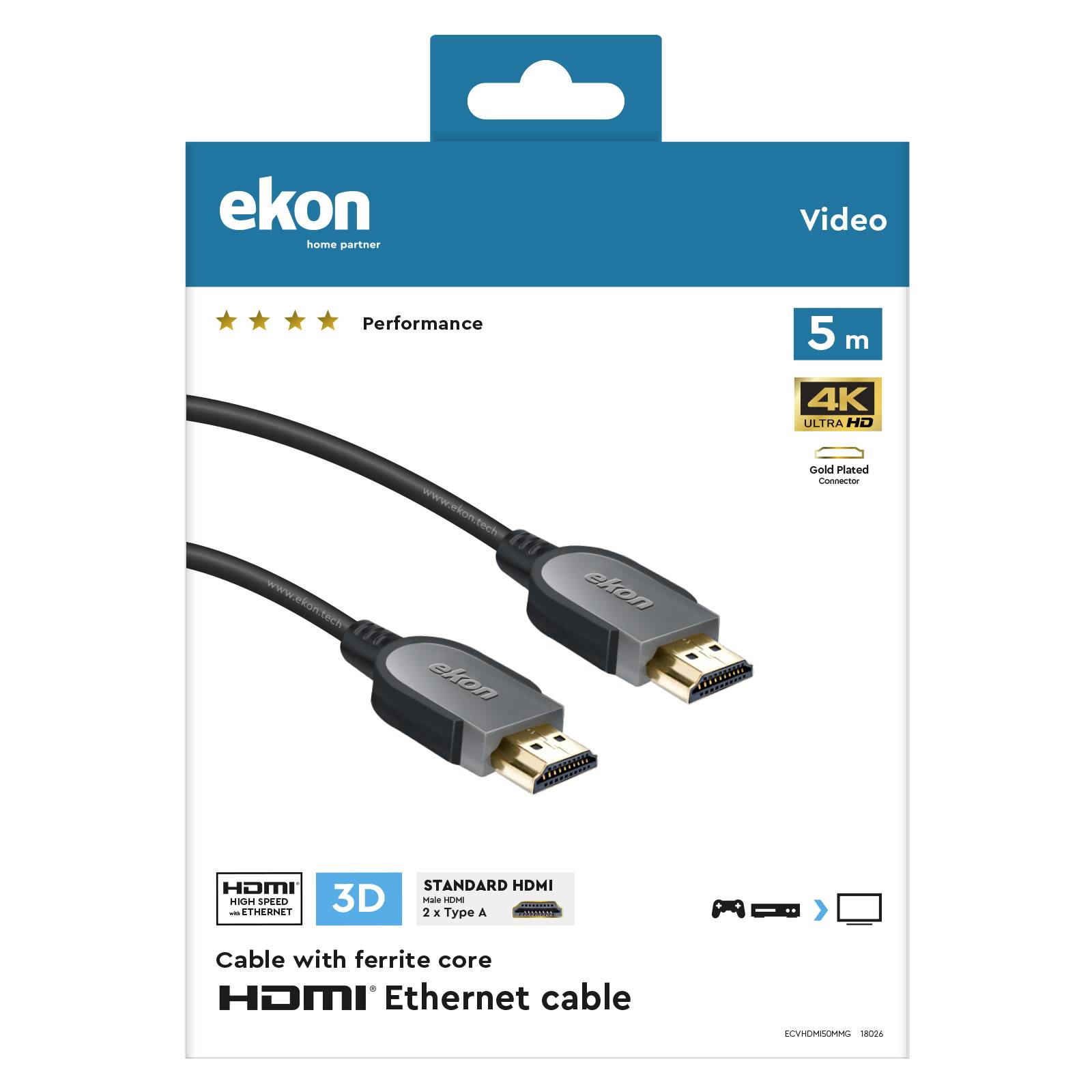 Cavo HDMI 2.0 placcato oro, 4 Star-1