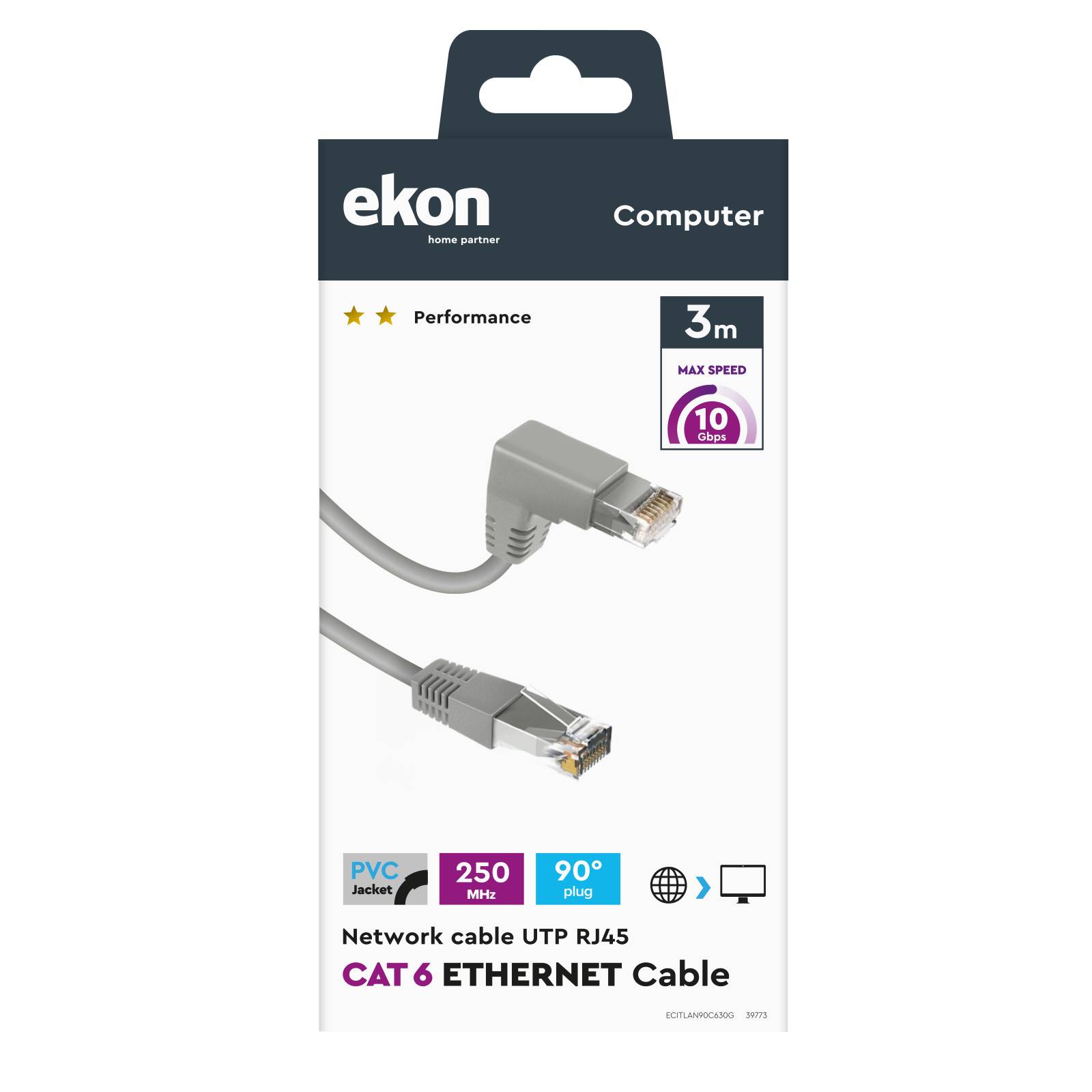 Cavo da rete con connettori RJ45 da 90° e 180°-1