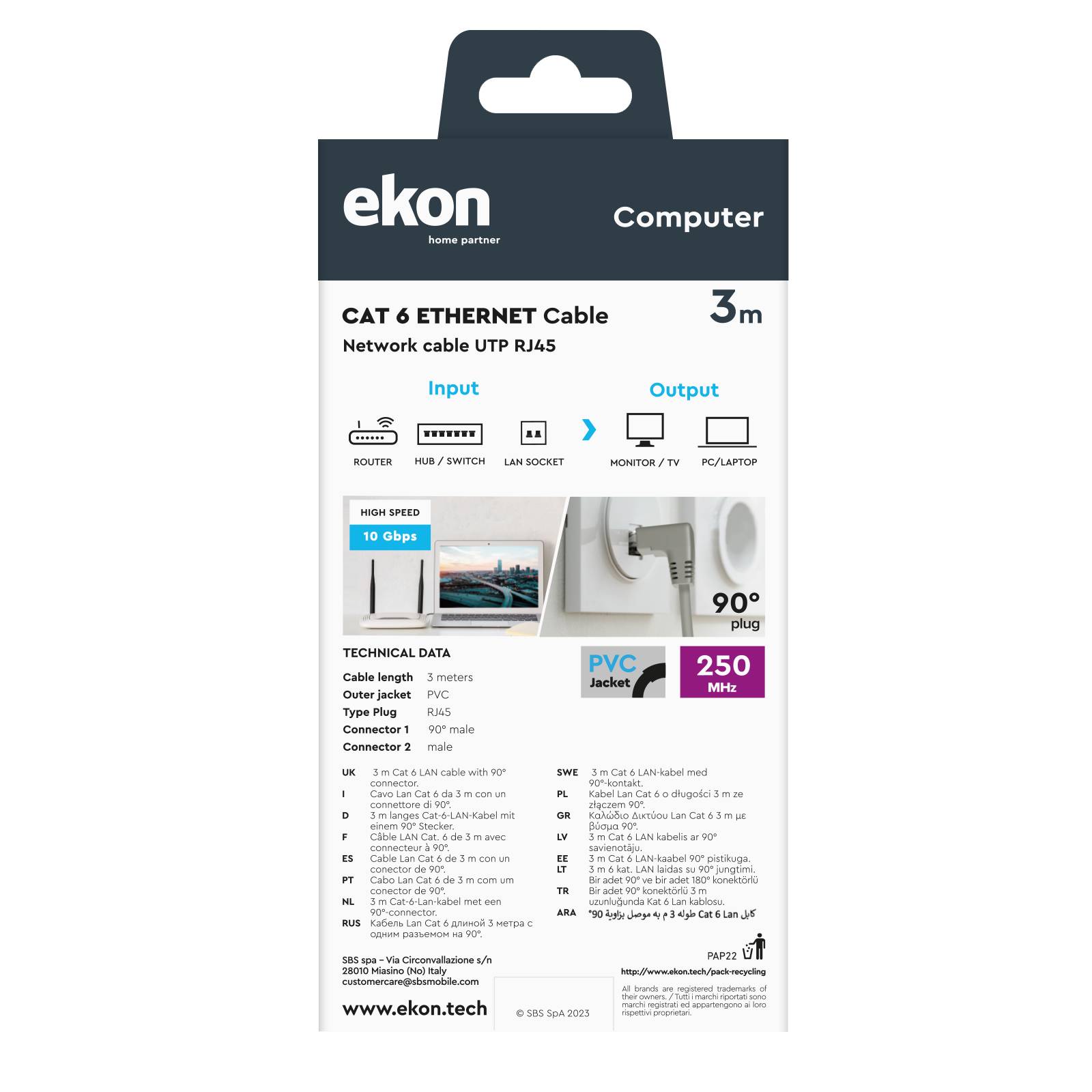 Cavo da rete con connettori RJ45 da 90° e 180°-2