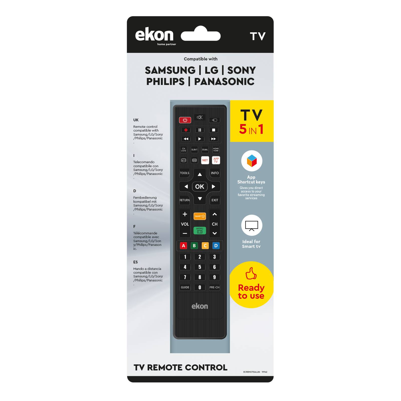 Telecomando per TV Samsung, LG, Sony, Philips, Panasonic-1