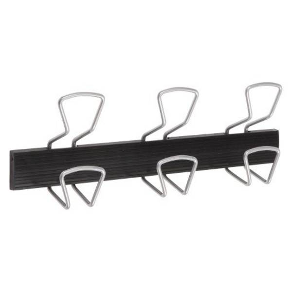 Appendiabiti da Parete Alba - 3 Posti - 48x7,2x16,5 cm - PMPRO3M (Nero e Argento)