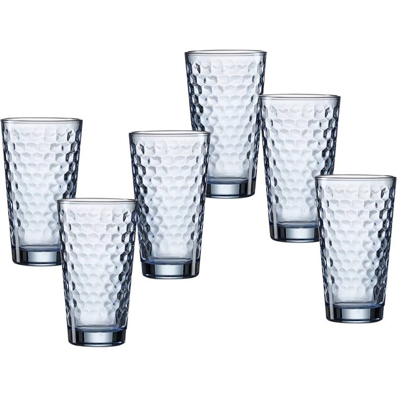 Ritzenhoff & Breker Trinkglas FAVO, 400 ml, blau mit Wabenstruktur, konisch, spülmaschinenfest, - 1 Stück (319354)-0