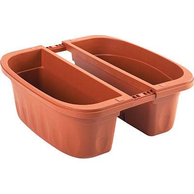 FIORIERA DOPPIA KLUNIA BAMA PP TERRACOTTA CM 40X19,8 H.CM 18,5-0