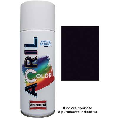 SMALTO SPRAY ACRIL COLOR AREXONS NERO LUCIDO RAL 9005 ML 400-0