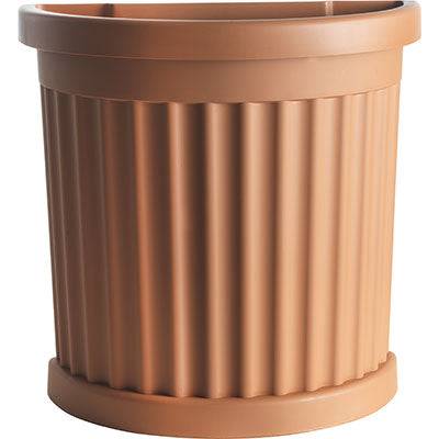 VASO MEZZOTONDO ROMA + SOTTOVASO BAMA PP TERRACOTTA CM 27X52 H.CM 49-0