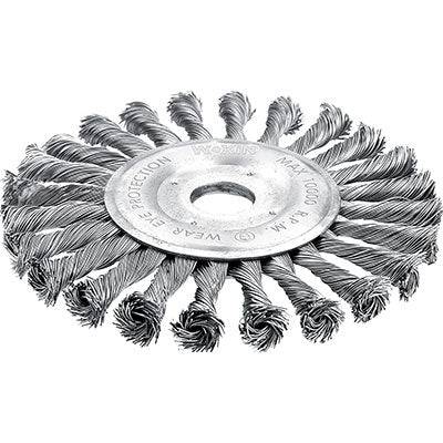 SPAZZOLA ACCIAIO RITORTO + FORO 7706 WOKIN MM 125 F.MM 22,2 770605-0