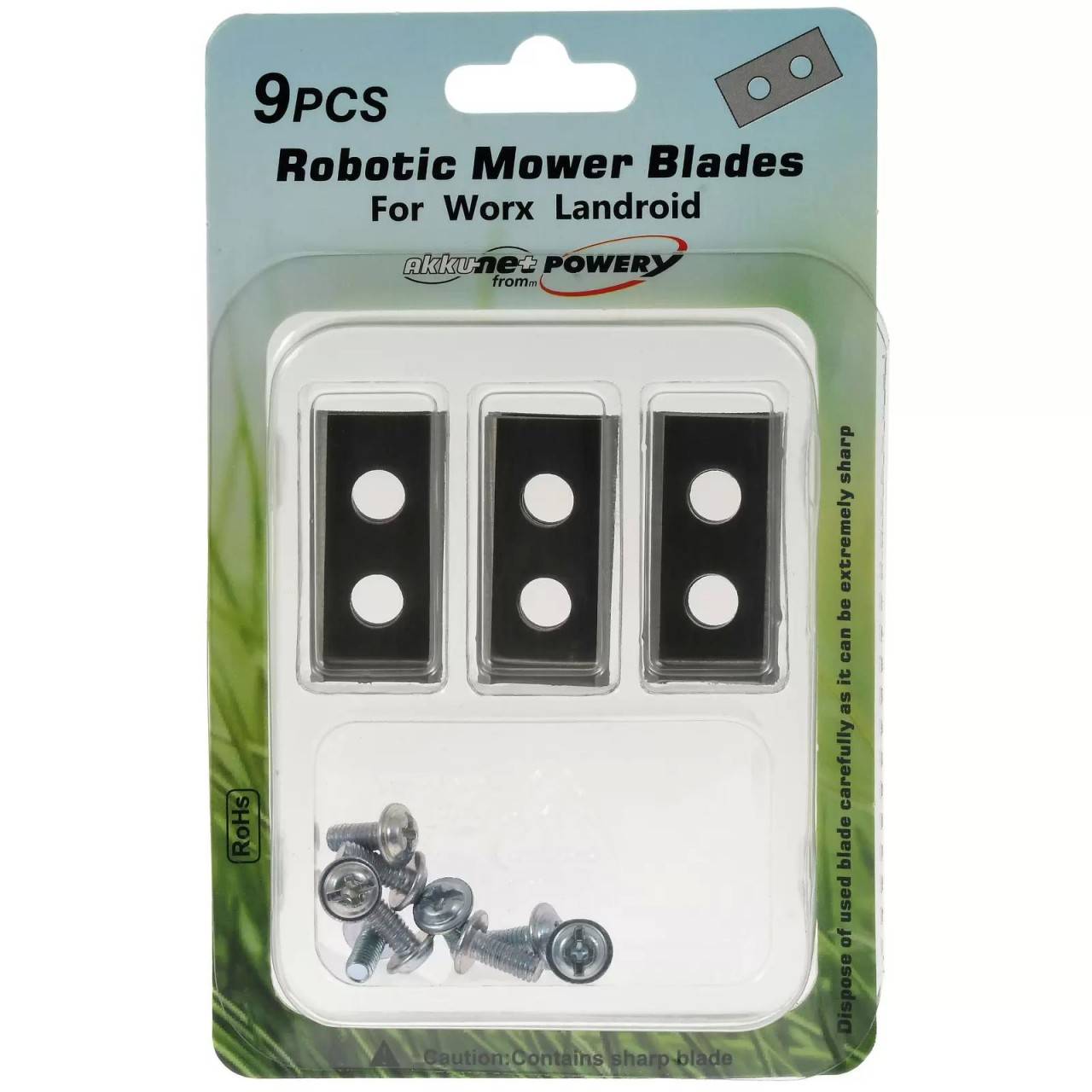 9 lame di ricambio/lame da taglio (0,9 mm) per tutti i robot rasaerba Worx Landroid-2