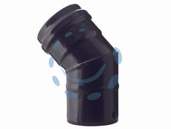 GOMITO A 45° PER STUFE A PELLET NERO OPACO PESANTE MM.1,2