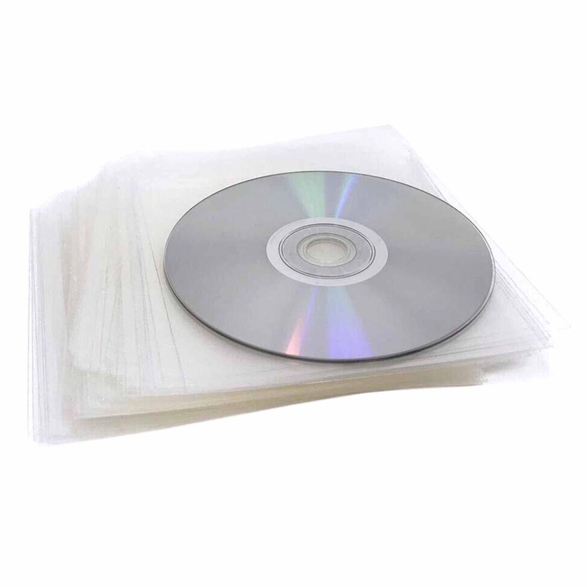 100 X Bustine Dvd Cd Trasparenti Con Aletta Di Chiusura Buste Dischi Disco Pvc-0