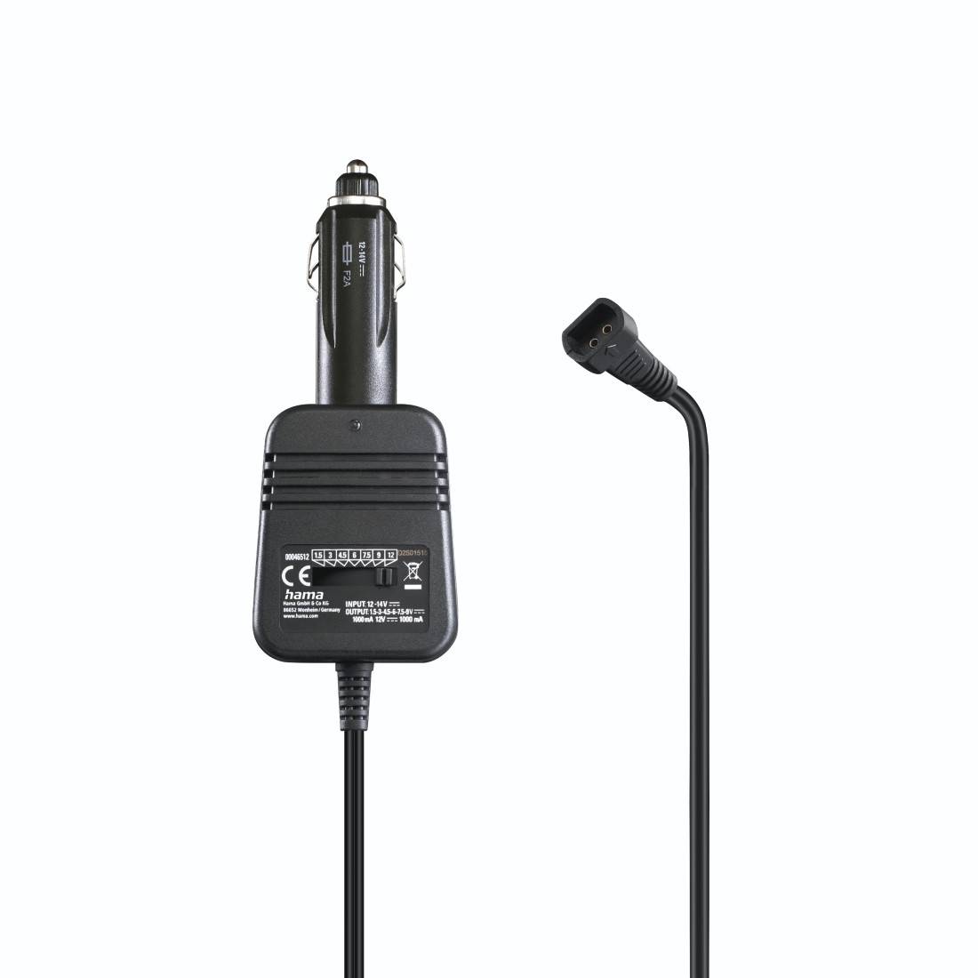 Hama Netzteil für Kfz, einstellbar, 1000mA, 12W, max. 12V, stabilis., 8 Adapter (00223401)-2