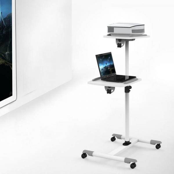 Techly Trolley Universale per Notebook / Videoproiettore, Bianco [ICA-TB TPM-6] (Universal Trolley For - Notebook / Proj-1