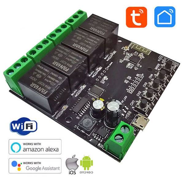 Interruttore Wi-Fi 4 relè - Alexa/Google/Tuya-0