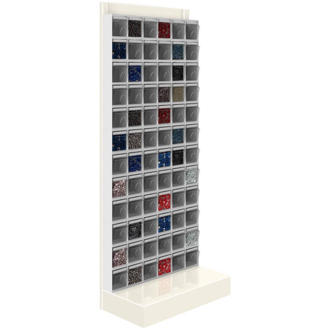 SCAFFALE Porta Minuteria CON BASE H.150 72 Cassetti Trasparenti Basculanti Cassettiera-0