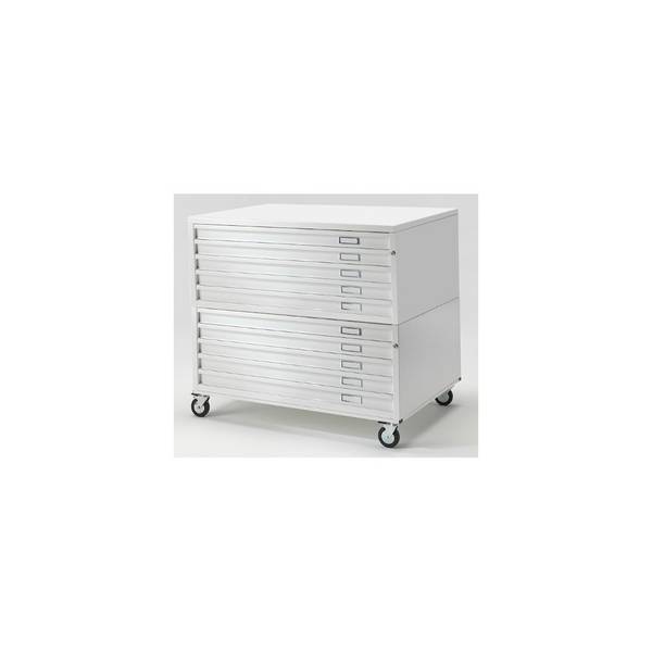 Cassettiera ECO A1 10 Cassetti con RUOTE Portadisegni Bianco componibile orizzontale cm 116x75,5x98.5h