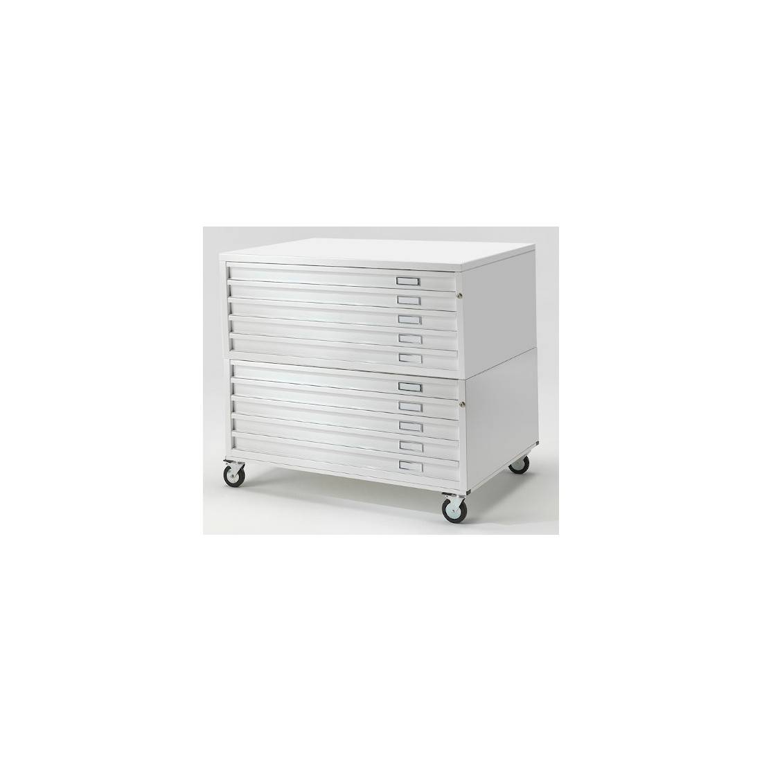 Cassettiera ECO A1 10 Cassetti con RUOTE Portadisegni Bianco componibile orizzontale cm 116x75,5x98.5h-0