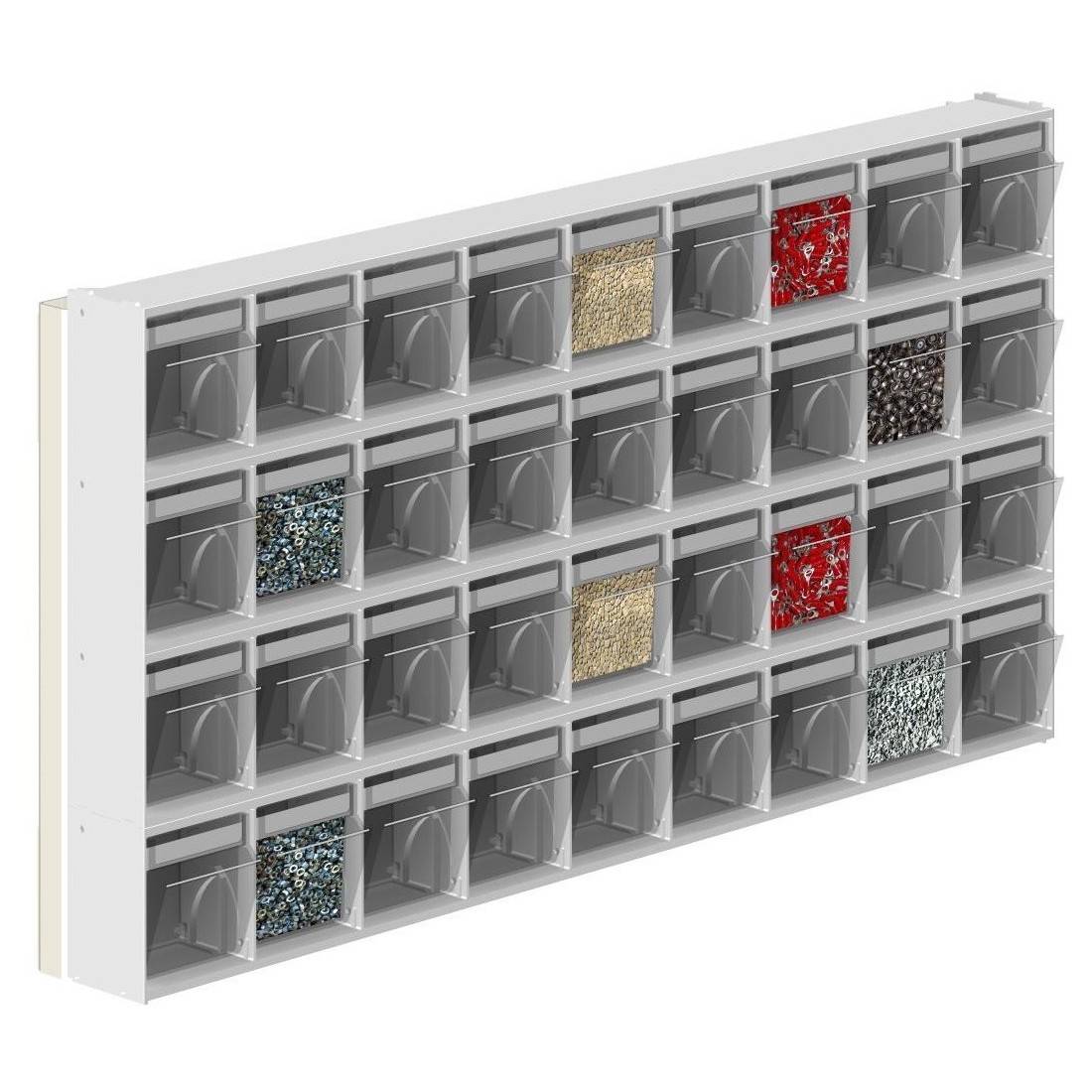 Porta minuteria Scaffale 36-9 Cassetti Trasparenti Basculanti Cassettiera-0