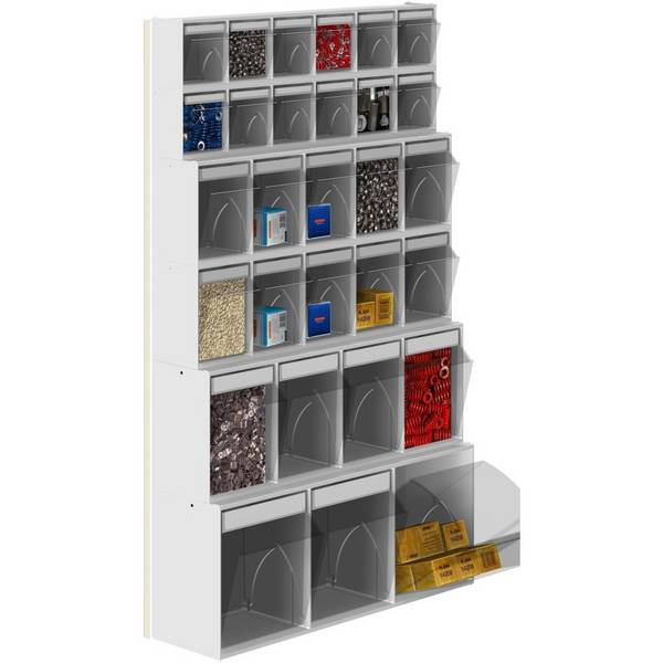 Scaffale Porta Minuteria 29 Cassetti Trasparenti Basculanti PortaMinuteria