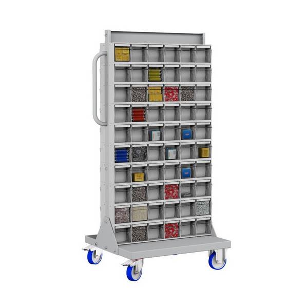 Carrello Porta Minuteria 6 - 120 Cassetti Trasparenti Basculanti postraminuteria