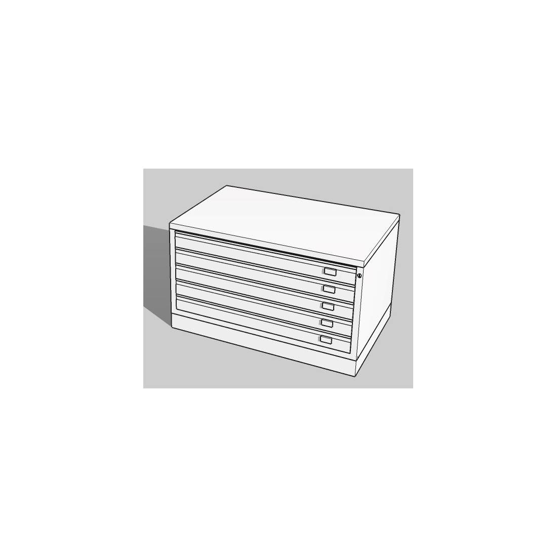 Cassettiera ECO A1 5 Cassetti Portadisegni Bianco CAM orizzontale cm 116x75,5x54h-4