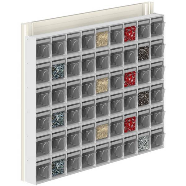 Porta minuterie Scaffale 54 Cassetti Trasparenti Basculanti Porta minuteria Cassettiera