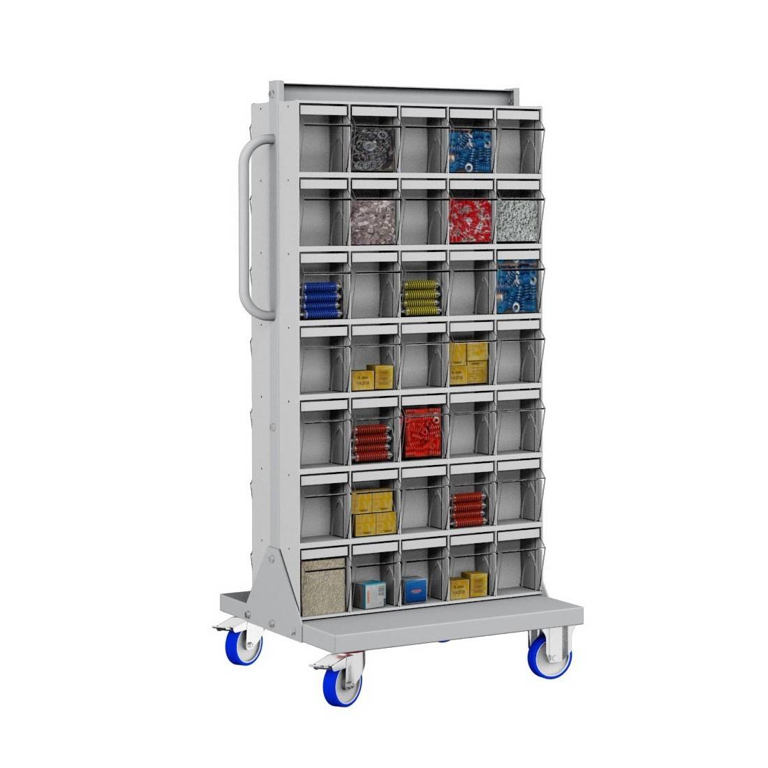 Carrello Porta Minuteria 5 - 70 Cassetti Trasparenti Basculanti portaminuteria-0