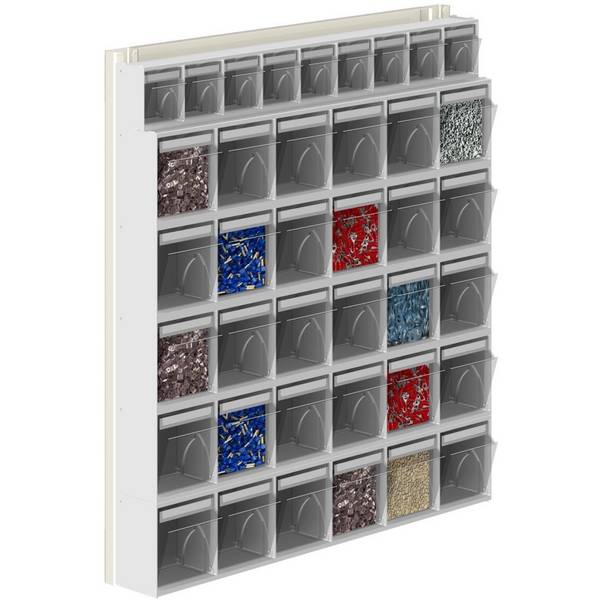 Porta minuterie Scaffale 39 Cassetti Trasparenti Basculanti Minuteria Cassettiera
