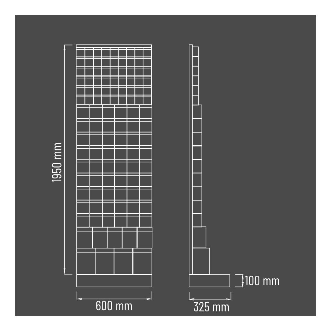 SCAFFALE Porta Minuteria CON BASE 117 cassetti trasparenti H.1950 parete Cassettiera-1