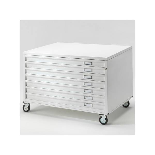 Cassettiera ECO A1 7 Cassetti con RUOTE Portadisegni Bianco componibile orizzontale cm 116x75,5x73h