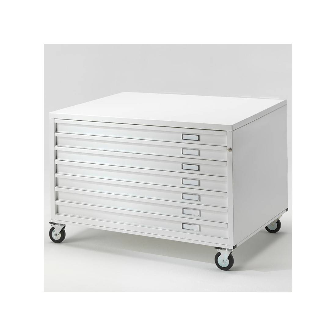 Cassettiera ECO A1 7 Cassetti con RUOTE Portadisegni Bianco componibile orizzontale cm 116x75,5x73h-0