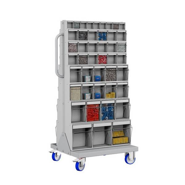 Carrello Porta Minuteria 1 - 88 Cassetti Trasparenti Basculanti