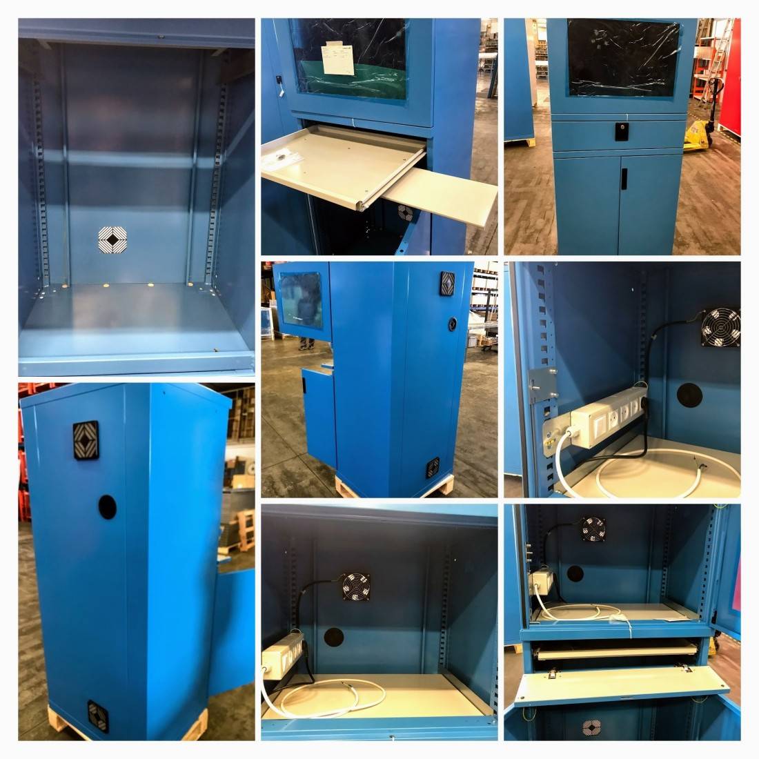 ARMADIO PORTA COMPUTER PC PROFESSIONALE CON TASTIERA ESTRAIBILE - Impianto compreso COLORI DISPONIBILI STRUTTURA GRIGIA-1